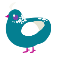 (unnamed), a sea and white chicken with a neck-speckle pattern