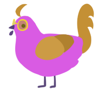 A orchid and gold chicken