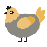 A ash and honey chicken with a head pattern