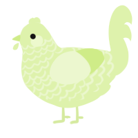 A apple chicken with a lace pattern