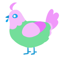 A spring and lavender chicken with a head pattern