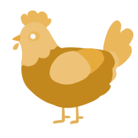 A ochre and honey chicken with a head pattern