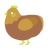 A brown and gold chicken with a head pattern