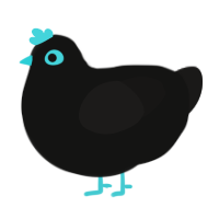 A black and sable chicken