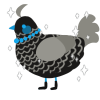 A sable and ash chicken with a lace pattern