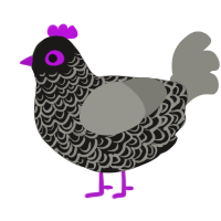 A sable and ash chicken with a double-lace pattern