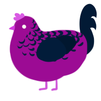 A plum and tumblr chicken with a half-lace pattern