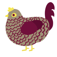 Egg, a ash and wine chicken with a lace pattern