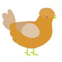 A orange and beige chicken