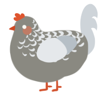 A ash and mist chicken with a half-lace pattern