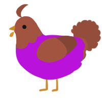 A amethyst and russet chicken with a head pattern