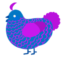 A sapphire and amethyst chicken with a lace pattern
