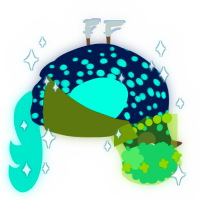 A tumblr and turquoise chicken with a speckle pattern