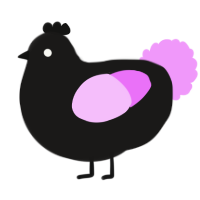 A sable and lavender chicken