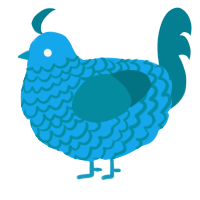 A sky and sea chicken with a lace pattern