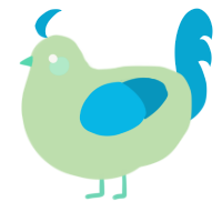 A gluppy and cerulean chicken