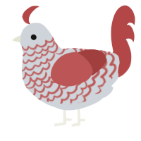 A mist and red chicken with a lace pattern
