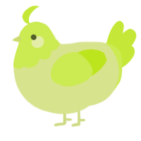A lemon and lime chicken with a head pattern