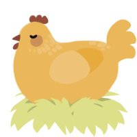 A honey chicken with a neck-speckle pattern
