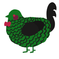 A leaf and sable chicken with a lace pattern