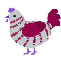 Pennyroyal Tea, a silver and maroon chicken with a bar pattern