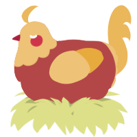 A red and honey chicken with a head pattern