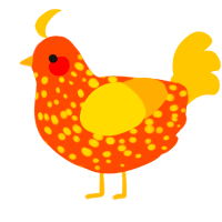 A brown and gold chicken with a speckle pattern