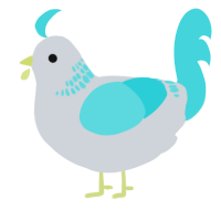 A mist and aqua chicken with a neck-band pattern