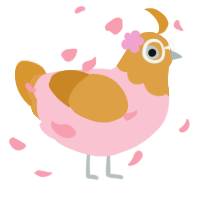 A rose and orange chicken with a head pattern