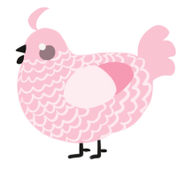 A rose chicken with a lace pattern