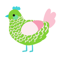 A grass and rose chicken with a lace pattern