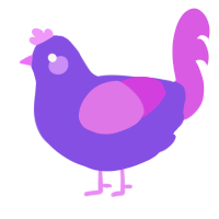 A blurple and orchid chicken