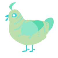A gluppy and mint chicken with a half-bar pattern