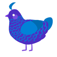A indigo and sapphire chicken with a lace pattern