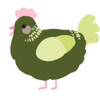 A olive and lemon chicken with a neck-band pattern