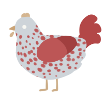 (unnamed), a mist and red chicken with a speckle pattern