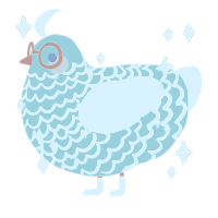 A aqua and gluppy chicken with a lace pattern