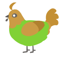 A grass and gold chicken with a head pattern