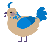 A beige and sapphire chicken with a neck-speckle pattern
