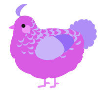A orchid and lilac chicken with a half-lace pattern