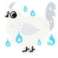 A white and mist chicken with a half-lace pattern