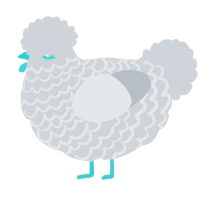 A mist chicken with a lace pattern