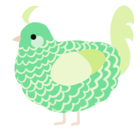 A spring and apple chicken with a lace pattern