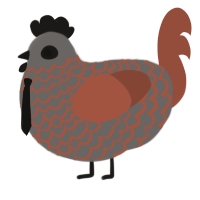 A grey and russet chicken with a lace pattern