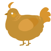 A gold and orange chicken with a neck-band pattern