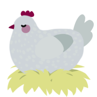 A mist and silver chicken with a speckle pattern