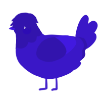 A lime chicken with a head pattern