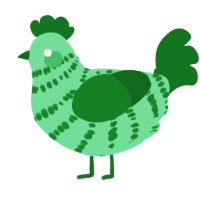 A spring and leaf chicken with a bar pattern