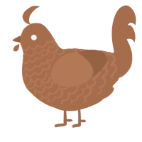 A brown chicken with a lace pattern