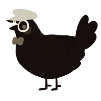 A black chicken with a double-lace pattern